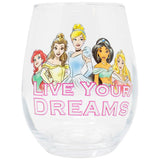 Disney Princess Live Your Dreams Teardrop Wine Glass 20 oz
