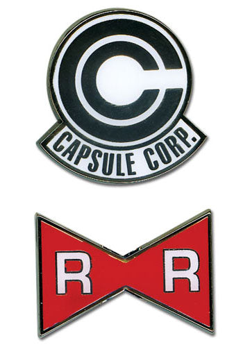 Dragon Ball Z Capsule Corp & Red Ribbon Army Pins Set of 2