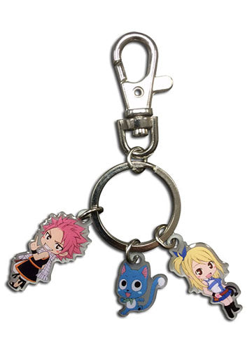 Fairy Tail Natsu, Happy and Lucy Metal Keychain