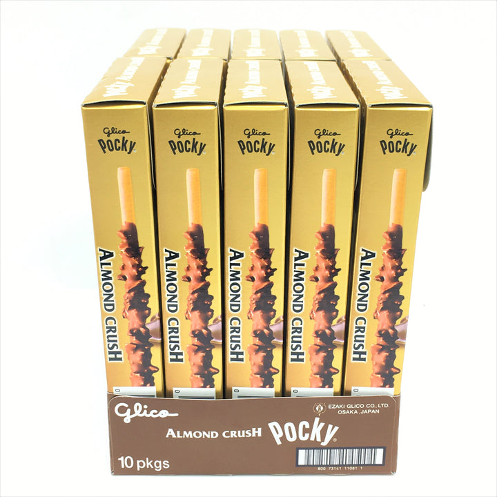 Glico Pocky Chocolate Almond Crush Covered Biscuit Sticks 1.45 oz 10 Pack Back Right Side
