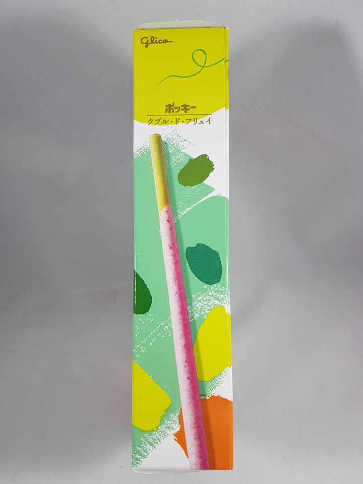 Glico Pocky Couple de Fruits Raspberry & Pistachio Covered Biscuit Sticks 2.7oz Left Side