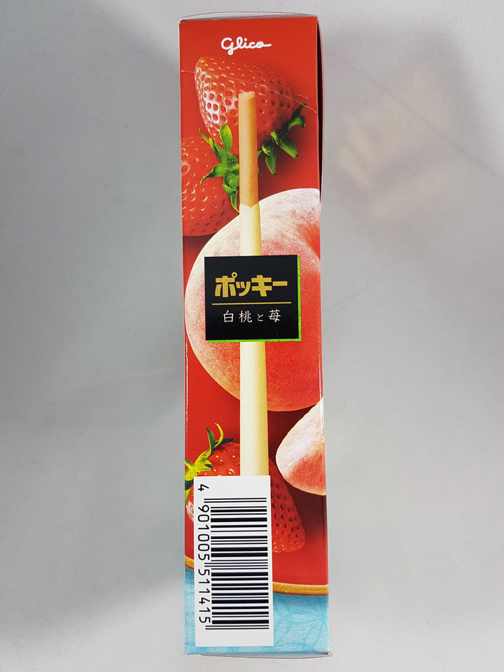 Glico Pocky Deluxe Hakutou & Ichigo Peach & Strawberry Limited Edition 2.7 oz Left Side