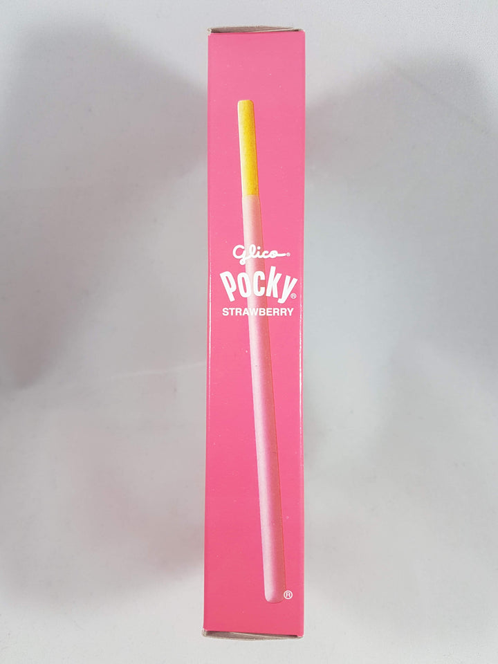 Glico Pocky Strawberry Covered Biscuit Sticks 2.47oz Left Side