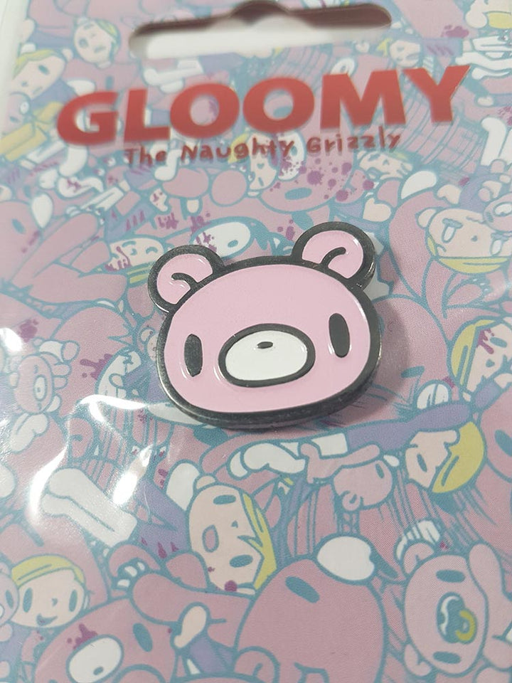 Gloomy Bear Head Lapel Pin Close Up
