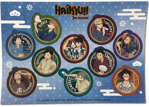 Haikyu!! S3 Characters In Bathrobes Sticker Set