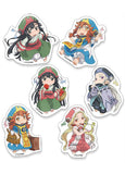 Ensemble d'autocollants découpés avec des personnages Hakumei et Mikochi