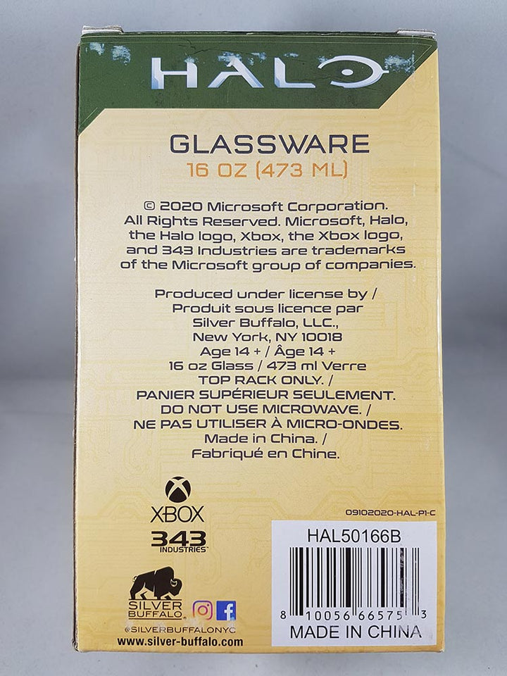 Halo Infinite Master Chief UNSC Pint Glass 16 oz Back