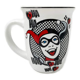 Harley Quinn Circle Badge HA HA! Wide Rim Mug 16 oz Back
