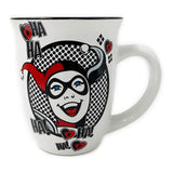 Harley Quinn Circle Badge HA HA! Wide Rim Mug 16 oz Front