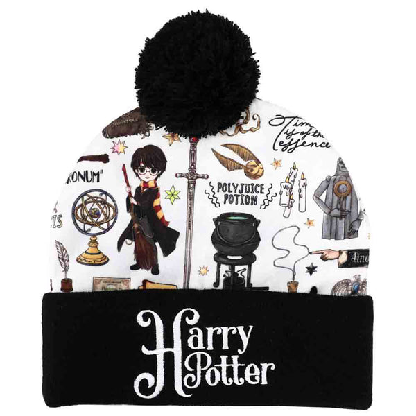 Harry Potter All Over Pom Beanie Hat