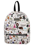 Harry Potter Hogwarts Chibi Characters & Icons All Over Print White Mini Backpack