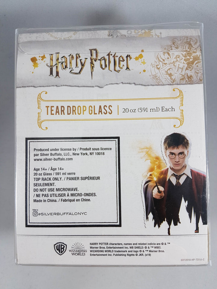 Harry Potter Hogwarts Crest Teardrop Wine Glass Back