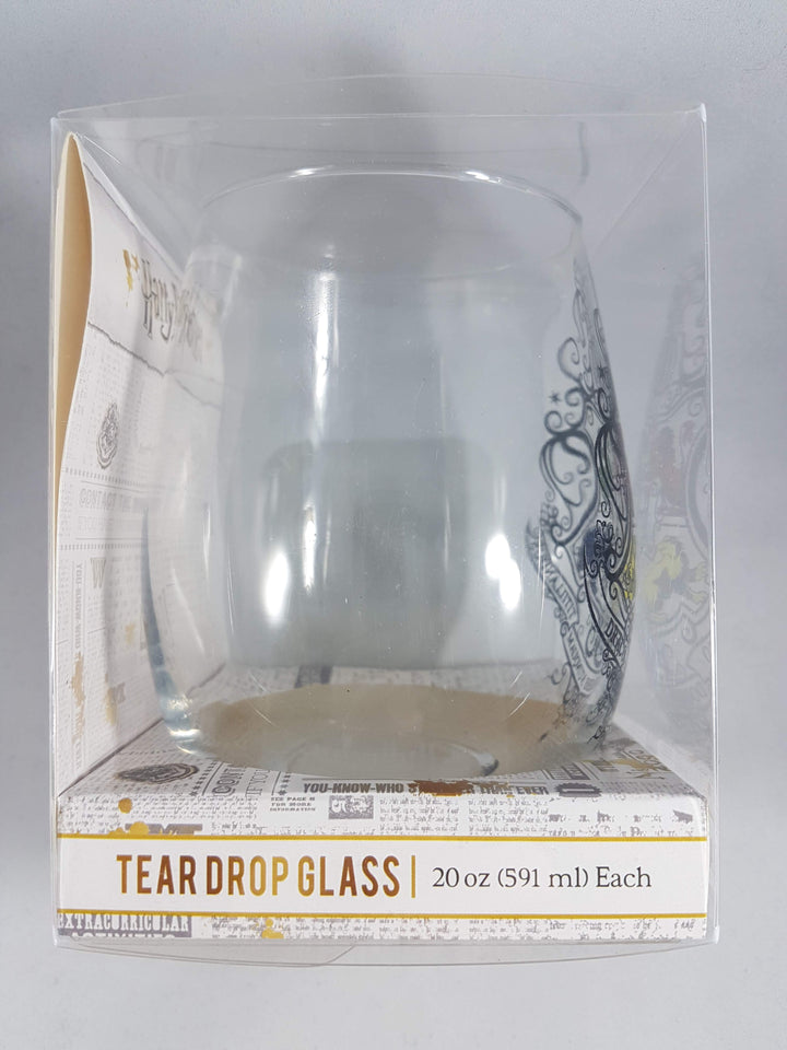 Harry Potter Hogwarts Crest Teardrop Wine Glass Left Side