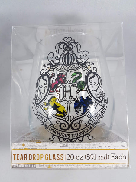 Harry Potter Hogwarts Crest Teardrop Wine Glass