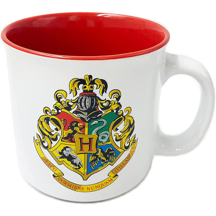 Harry Potter Hogwarts Crest White Camper Mug 20 oz Top