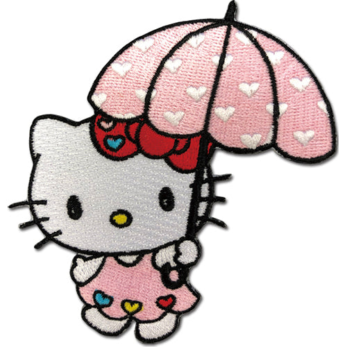 Hello Kitty Pink Heart Umbrella & Dress Sew On Patch