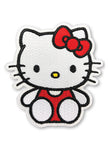 Hello Kitty Sitting Pose W/ Red Dress & Bow Iron Sew On Patch