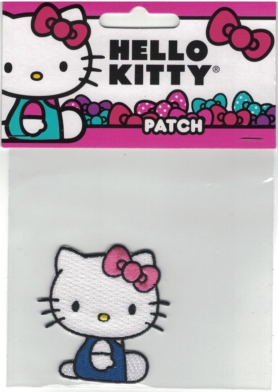 Hello Kitty Sitting W/ Pink Bow Sew On Patch