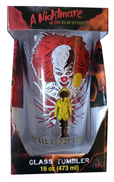 IT Pennywise "They All Float Down Here" Pint Glass 16 oz