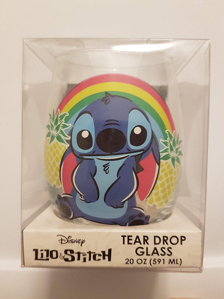Lilo & Stitch Rainbow Pineapples Teardrop Wine Glass 20 oz