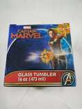 Marvel Comics Captain Marvel Pint Glass 16 oz Top