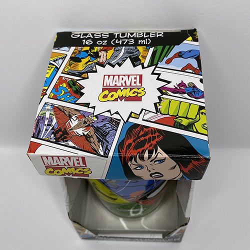 Marvel Comics Character Collage Pint Glass 16 oz Top