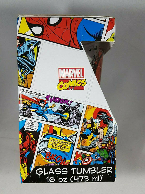 Marvel Comics Spiderman Pint Glass 16 oz Left Side