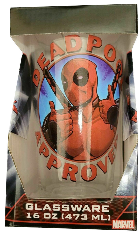 Marvel Deadpool Approved Pint Glass 16 oz