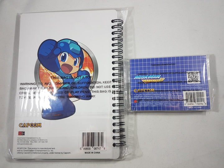 Mega Man Powered Up Notebook & Memo Pad Stationary Set Back