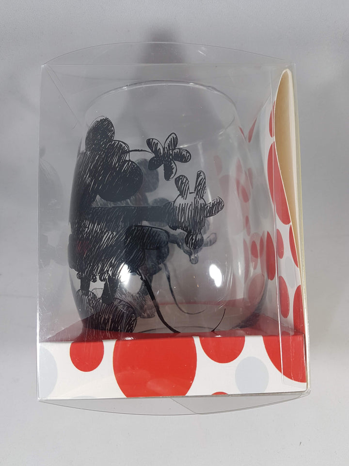 Mickey Mouse & Minnie Heart Teardrop Wine Glass 20 oz Right Side