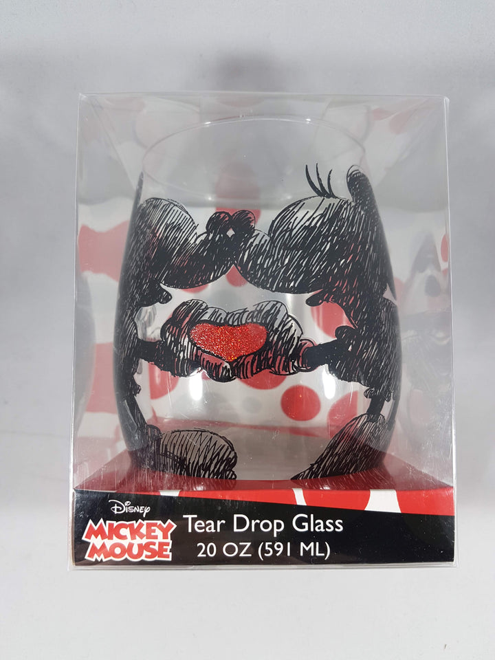 Mickey Mouse & Minnie Heart Teardrop Wine Glass 20 oz