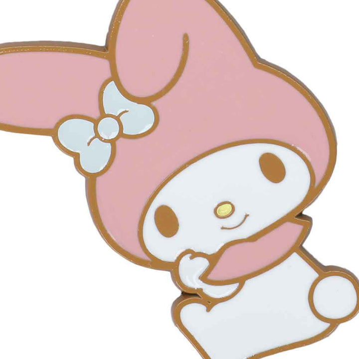 My Melody and Flat Enamel Metal Keychain Close Up