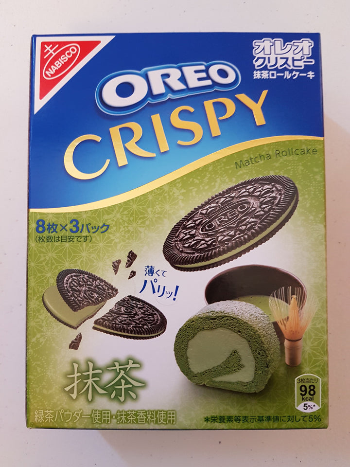 Nabisco Oreo Crispy Matcha Roll Cake Cookies 5.4 oz Back