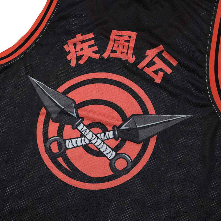 Naruto Sublimated Characters Unisex Basketball Jersey Back Close Up