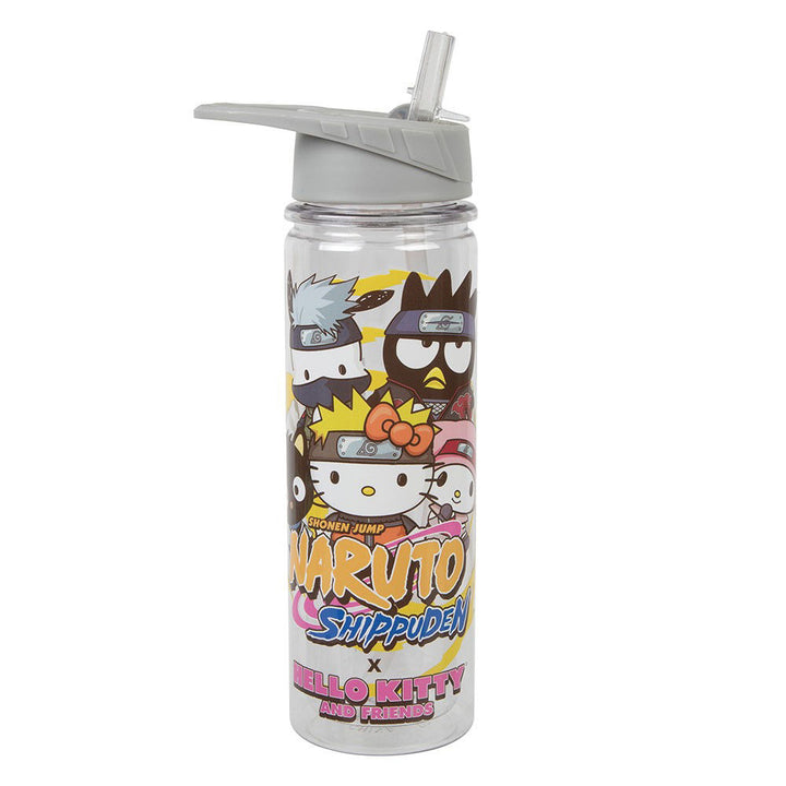 Naruto X Hello Kitty 24 Oz. Tritan Water Bottle Front With Opened Straw