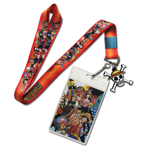 One Piece Big Group Lanyard With Jolly Roger Charm