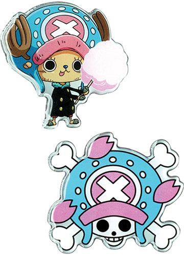 One Piece Chopper W/ Cotton Candy & Skull Lapel Pins Set of 2