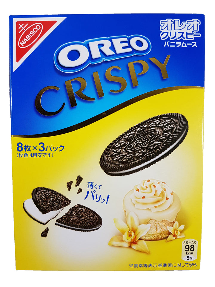 Oreo Crispy Vanilla Chocolate Cookies 5.4 oz Back