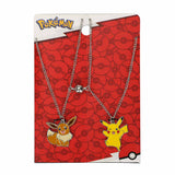 Pokemon Pikachu & Eevee Magnetic Pokeball Charm Necklace Packaging With Pull Apart Backing to Separate