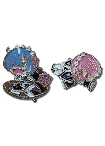 Re:Zero Rem & Ram Enamel Lapel Pins Set of 2