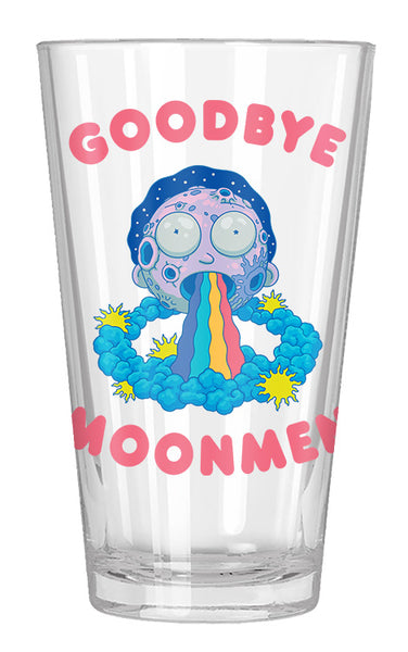Rick and Morty Goodbye Moonmen Pint Glass 16 oz