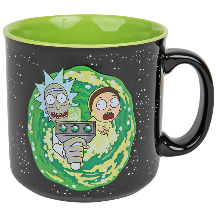Rick & Morty Ram Portal Floor Ceramic Camper Mug 20 oz Back