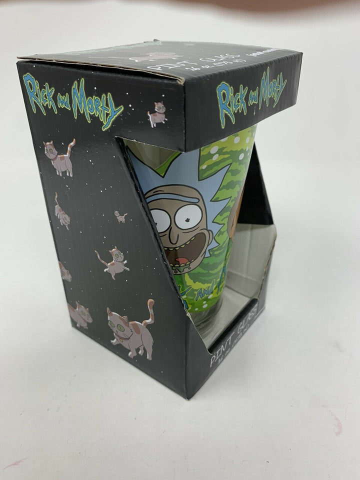 Rick and Morty Time Warp Pint Glass 16 oz Left Side