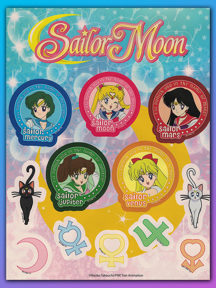 Sailor Moon Characters and Symbols Large Sticker Set Shadow Anime