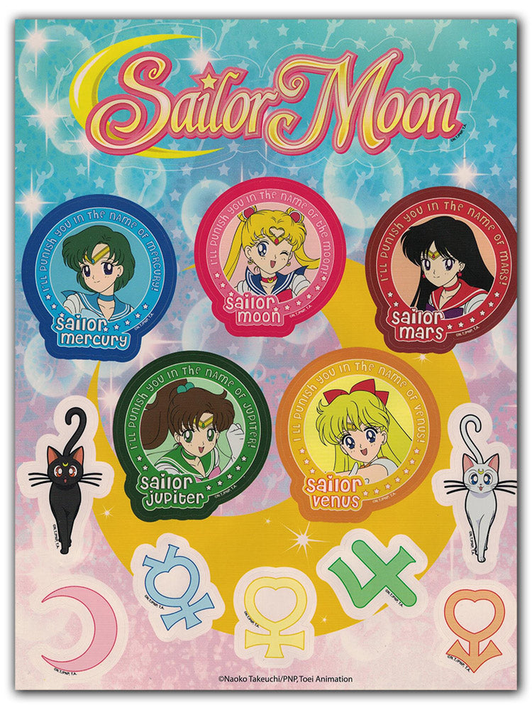 Sailor Moon Characters and Symbols Large Sticker Set – Shadow Anime