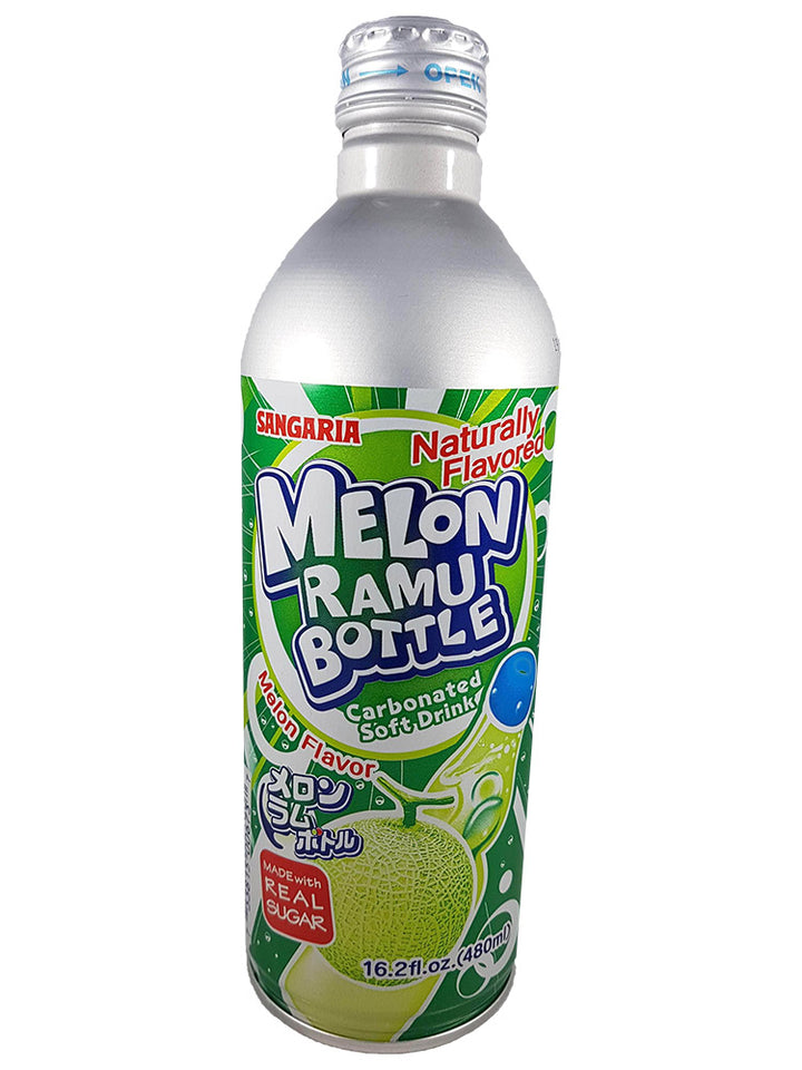 Sangaria Melon Ramu Ramune Bottled Soda 16.2 oz