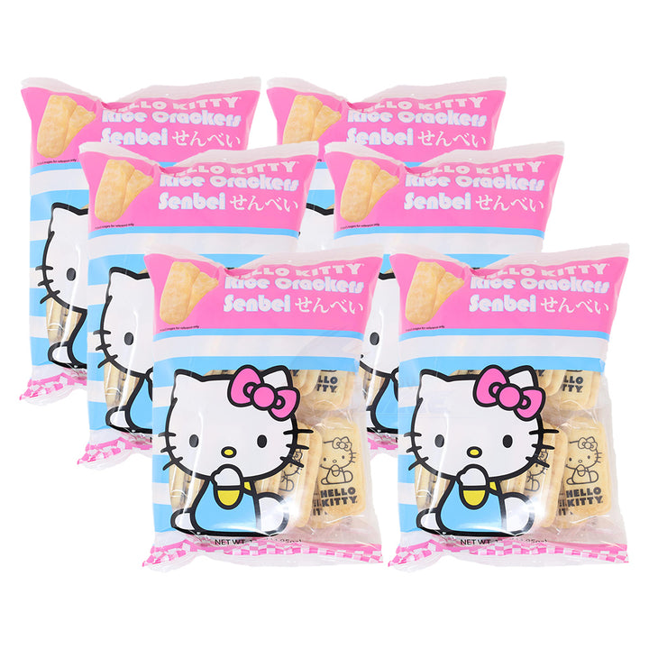 Senbei Hello Kitty Strawberry Rice Crackers 3.95 oz 6 Pack