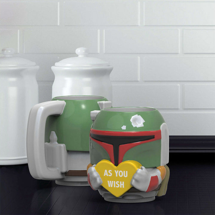 Star Wars Boba Fett Valentines Day Mug 15 oz Front and back