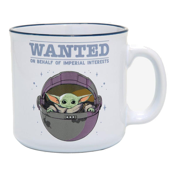 Star Wars Mandalorian Wanted The Child Ceramic Camper Mug 20 oz