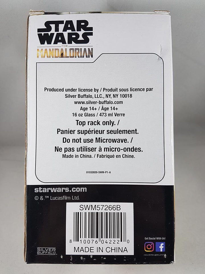 Star Wars The Mandalorian Grogu Pint Glass 16 oz